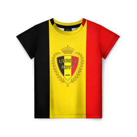 Детская футболка 3D с принтом Сборная Бельгии флаг в Белгороде, 100% гипоаллергенный полиэфир | прямой крой, круглый вырез горловины, длина до линии бедер, чуть спущенное плечо, ткань немного тянется | бельгия | европы | мира | чемпионат | чм