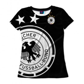 Женская футболка 3D с принтом Сборная Германии Exclusive в Белгороде, 100% полиэфир ( синтетическое хлопкоподобное полотно) | прямой крой, круглый вырез горловины, длина до линии бедер | германия | европы | мира | сборная | футбол | чемпионат | чм