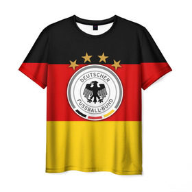 Мужская футболка 3D с принтом Сборная Германии флаг в Белгороде, 100% полиэфир | прямой крой, круглый вырез горловины, длина до линии бедер | Тематика изображения на принте: германия | европы | мира | чемпионат | чм