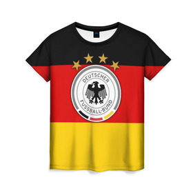 Женская футболка 3D с принтом Сборная Германии флаг в Белгороде, 100% полиэфир ( синтетическое хлопкоподобное полотно) | прямой крой, круглый вырез горловины, длина до линии бедер | германия | европы | мира | чемпионат | чм