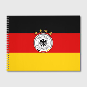 Альбом для рисования с принтом Сборная Германии флаг в Белгороде, 100% бумага
 | матовая бумага, плотность 200 мг. | Тематика изображения на принте: германия | европы | мира | чемпионат | чм
