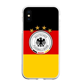 Чехол для iPhone XS Max матовый с принтом Сборная Германии флаг в Белгороде, Силикон | Область печати: задняя сторона чехла, без боковых панелей | германия | европы | мира | чемпионат | чм