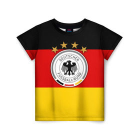 Детская футболка 3D с принтом Сборная Германии флаг в Белгороде, 100% гипоаллергенный полиэфир | прямой крой, круглый вырез горловины, длина до линии бедер, чуть спущенное плечо, ткань немного тянется | Тематика изображения на принте: германия | европы | мира | чемпионат | чм