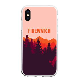 Чехол для iPhone XS Max матовый с принтом FIREWATCH в Белгороде, Силикон | Область печати: задняя сторона чехла, без боковых панелей | art | campo santo | firewatch | game | горы | закат | игра | лес | пейзаж | пожарный дозор | солнце | холмы