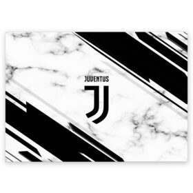 Поздравительная открытка с принтом Juventus в Белгороде, 100% бумага | плотность бумаги 280 г/м2, матовая, на обратной стороне линовка и место для марки
 | football | soccer | ювентус