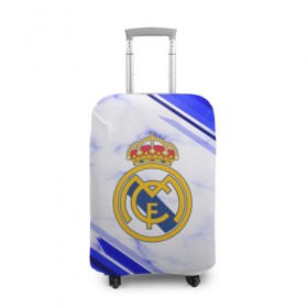 Чехол для чемодана 3D с принтом Real Madrid 2018 в Белгороде, 86% полиэфир, 14% спандекс | двустороннее нанесение принта, прорези для ручек и колес | football | soccer | реал мадрид