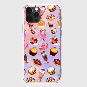 Чехол для iPhone 12 Pro Max с принтом Очень Сладкий Паттерн в Белгороде, Силикон |  | Тематика изображения на принте: блины | вкусняшка | еда | кекс | клубника | коктейль | мороженое | панкейк | пончик | сладости