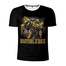Мужская футболка 3D спортивная с принтом Автобот Бамблби в Белгороде, 100% полиэстер с улучшенными характеристиками | приталенный силуэт, круглая горловина, широкие плечи, сужается к линии бедра | Тематика изображения на принте: bumblebee | бамблби | герой | камаро | прайм | трансформеры | фильм | шевроле