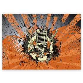 Поздравительная открытка с принтом Microphone в Белгороде, 100% бумага | плотность бумаги 280 г/м2, матовая, на обратной стороне линовка и место для марки
 | art | grunge | guitar | line | microphone | pattern | абстракция | арт | гитара | гранж | линии | микрофон | узор