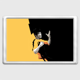 Магнит 45*70 с принтом Bruce Lee в Белгороде, Пластик | Размер: 78*52 мм; Размер печати: 70*45 | Тематика изображения на принте: bruce lee | актер | боец | воин | звезда | карате
