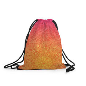 Рюкзак-мешок 3D с принтом Солнечные мандалы в Белгороде, 100% полиэстер | плотность ткани — 200 г/м2, размер — 35 х 45 см; лямки — толстые шнурки, застежка на шнуровке, без карманов и подкладки | 