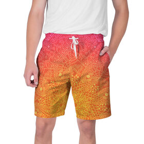 Мужские шорты 3D с принтом Солнечные мандалы в Белгороде,  полиэстер 100% | прямой крой, два кармана без застежек по бокам. Мягкая трикотажная резинка на поясе, внутри которой широкие завязки. Длина чуть выше колен | 