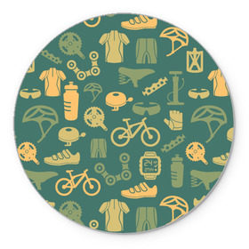 Коврик круглый с принтом Велосипедист в Белгороде, резина и полиэстер | круглая форма, изображение наносится на всю лицевую часть | bicycle | bike | road | speed | sport | вело | велосипед | велосипедист | гонщик | дорога | здоровье | педали | сила | скорость | спорт | трасса | шлем