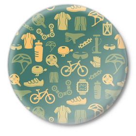 Значок с принтом Велосипедист в Белгороде,  металл | круглая форма, металлическая застежка в виде булавки | bicycle | bike | road | speed | sport | вело | велосипед | велосипедист | гонщик | дорога | здоровье | педали | сила | скорость | спорт | трасса | шлем