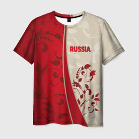 Мужская футболка 3D с принтом Russia в Белгороде, 100% полиэфир | прямой крой, круглый вырез горловины, длина до линии бедер | rus | russia | team | мира | российская | россия | рф | сборная | федерация | футбол | чемпионат
