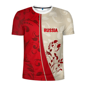 Мужская футболка 3D спортивная с принтом Russia в Белгороде, 100% полиэстер с улучшенными характеристиками | приталенный силуэт, круглая горловина, широкие плечи, сужается к линии бедра | rus | russia | team | мира | российская | россия | рф | сборная | федерация | футбол | чемпионат