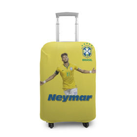 Чехол для чемодана 3D с принтом Неймар в Белгороде, 86% полиэфир, 14% спандекс | двустороннее нанесение принта, прорези для ручек и колес | neymar | неймар | сборная бразилии | футбол