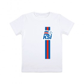Детская футболка хлопок с принтом KSI ICELAND SPORT в Белгороде, 100% хлопок | круглый вырез горловины, полуприлегающий силуэт, длина до линии бедер | Тематика изображения на принте: 