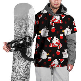 Накидка на куртку 3D с принтом Molang Новогодний Паттерн в Белгороде, 100% полиэстер |  | Тематика изображения на принте: kawaii | аниме | зайчик | зая | каваи | кролик | мимими | моланг | нг | новый год | рождество | снежинка