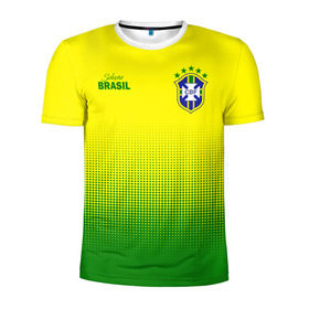 Мужская футболка 3D спортивная с принтом Сборная Бразилии в Белгороде, 100% полиэстер с улучшенными характеристиками | приталенный силуэт, круглая горловина, широкие плечи, сужается к линии бедра | brasil | brasilia | brazilia | braziliya | cfb | бразилия | сборная