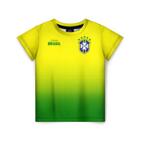 Детская футболка 3D с принтом Сборная Бразилии в Белгороде, 100% гипоаллергенный полиэфир | прямой крой, круглый вырез горловины, длина до линии бедер, чуть спущенное плечо, ткань немного тянется | brasil | brasilia | brazilia | braziliya | cfb | бразилия | сборная