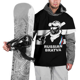 Накидка на куртку 3D с принтом RUSSIAN BRATVA в Белгороде, 100% полиэстер |  | Тематика изображения на принте: mafia | russian | бандит | герб | мафия | россия | флаг