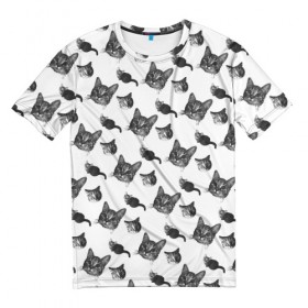 Мужская футболка 3D с принтом Кошка Соня в Белгороде, 100% полиэфир | прямой крой, круглый вырез горловины, длина до линии бедер | Тематика изображения на принте: котик | кошечка | кошка | мяу