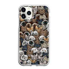 Чехол для iPhone 11 Pro матовый с принтом Коты разных пород в Белгороде, Силикон |  | бенгальский | кот | котик | котики | кошка | мейн кун | паттерн | персидский | сиамский | сфинкс