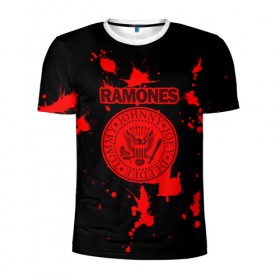 Мужская футболка 3D спортивная с принтом Ramones в Белгороде, 100% полиэстер с улучшенными характеристиками | приталенный силуэт, круглая горловина, широкие плечи, сужается к линии бедра | ramones | джонни | джоуи | ди ди томми | рамон | рамонес | рамоун | рамоунз | рамоунс | рок группа