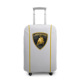 Чехол для чемодана 3D с принтом LAMBORGHINI BRAND SPORT в Белгороде, 86% полиэфир, 14% спандекс | двустороннее нанесение принта, прорези для ручек и колес | auto | lamborghini | sport | авто | автомобиль | автомобильные | бренд | ламборджини | лого | логотип | марка | спорт