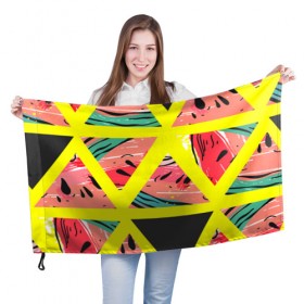 Флаг 3D с принтом Summer collection в Белгороде, 100% полиэстер | плотность ткани — 95 г/м2, размер — 67 х 109 см. Принт наносится с одной стороны | 