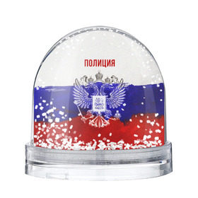 Водяной шар с принтом Полиция Российский флаг в Белгороде, Пластик | Изображение внутри шара печатается на глянцевой фотобумаге с двух сторон | 