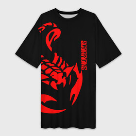Платье-футболка 3D с принтом Scorpions в Белгороде,  |  | scorpions | группа | скорпионс | хард | хардрок