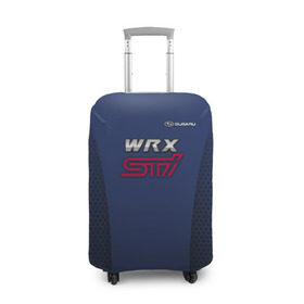 Чехол для чемодана 3D с принтом SUBARU WRX STI в Белгороде, 86% полиэфир, 14% спандекс | двустороннее нанесение принта, прорези для ручек и колес | impreza | sport car | sti | subaru | wrx | авто | логотип | синяя | субарик | субару