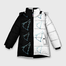 Зимняя куртка для девочек 3D с принтом Волк среди волков в Белгороде, ткань верха — 100% полиэстер; подклад — 100% полиэстер, утеплитель — 100% полиэстер. | длина ниже бедра, удлиненная спинка, воротник стойка и отстегивающийся капюшон. Есть боковые карманы с листочкой на кнопках, утяжки по низу изделия и внутренний карман на молнии. 

Предусмотрены светоотражающий принт на спинке, радужный светоотражающий элемент на пуллере молнии и на резинке для утяжки. | вой | волк | дикий | днк | серый | собака | стая | степь | тайга | тундра | хищник | шакал | эволюция
