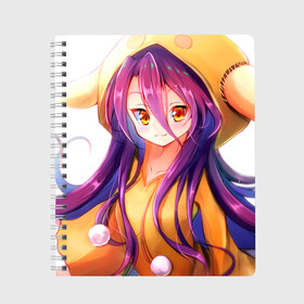 Тетрадь с принтом No Game No Life в Белгороде, 100% бумага | 48 листов, плотность листов — 60 г/м2, плотность картонной обложки — 250 г/м2. Листы скреплены сбоку удобной пружинной спиралью. Уголки страниц и обложки скругленные. Цвет линий — светло-серый
 | anime | manga | no game no life | аниме | без игры жизни нет | манга