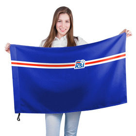 Флаг 3D с принтом KSI ICELAND SPORT в Белгороде, 100% полиэстер | плотность ткани — 95 г/м2, размер — 67 х 109 см. Принт наносится с одной стороны | fc | football | football club | iceland | ksi | sport | исландия | сборная исландии | спорт | спортивные | униформа | фирменные цвета | фк | футбол | футбольный клуб