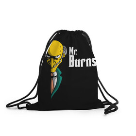 Рюкзак-мешок 3D с принтом Mr. Burns (Simpsons) в Белгороде, 100% полиэстер | плотность ткани — 200 г/м2, размер — 35 х 45 см; лямки — толстые шнурки, застежка на шнуровке, без карманов и подкладки | burns | mr | mr. burns | simpsons | мистер бернс | симпсоны