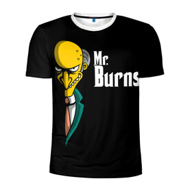 Мужская футболка 3D спортивная с принтом Mr. Burns (Simpsons) в Белгороде, 100% полиэстер с улучшенными характеристиками | приталенный силуэт, круглая горловина, широкие плечи, сужается к линии бедра | Тематика изображения на принте: burns | mr | mr. burns | simpsons | мистер бернс | симпсоны