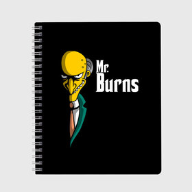 Тетрадь с принтом Mr Burns (Simpsons) в Белгороде, 100% бумага | 48 листов, плотность листов — 60 г/м2, плотность картонной обложки — 250 г/м2. Листы скреплены сбоку удобной пружинной спиралью. Уголки страниц и обложки скругленные. Цвет линий — светло-серый
 | burns | mr | mr. burns | simpsons | мистер бернс | симпсоны