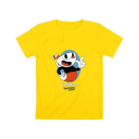 Детская футболка хлопок с принтом Cuphead (4) в Белгороде, 100% хлопок | круглый вырез горловины, полуприлегающий силуэт, длина до линии бедер | cuphead | game | retro | uphead