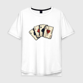 Мужская футболка хлопок Oversize с принтом Старые карты в Белгороде, 100% хлопок | свободный крой, круглый ворот, “спинка” длиннее передней части | Тематика изображения на принте: cards | карты