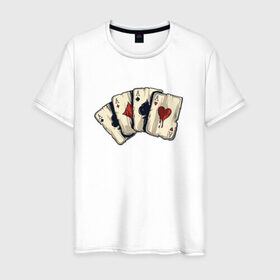 Мужская футболка хлопок с принтом Старые карты в Белгороде, 100% хлопок | прямой крой, круглый вырез горловины, длина до линии бедер, слегка спущенное плечо. | cards | карты