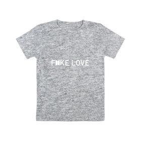 Детская футболка хлопок с принтом FAKE LOVE_ в Белгороде, 100% хлопок | круглый вырез горловины, полуприлегающий силуэт, длина до линии бедер | bangtan boys | bts | бантаны | бтс