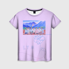 Женская футболка 3D с принтом LY в Белгороде, 100% полиэфир ( синтетическое хлопкоподобное полотно) | прямой крой, круглый вырез горловины, длина до линии бедер | bangtan boys | bts | бантаны | бтс
