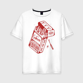 Женская футболка хлопок Oversize с принтом Пачка в Белгороде, 100% хлопок | свободный крой, круглый ворот, спущенный рукав, длина до линии бедер
 | old school | taknado | urban | арт | граффити | илюстратор | сибирь | стрит арт | тату