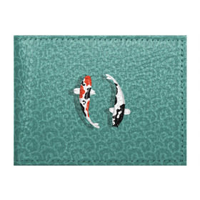 Обложка для студенческого билета с принтом Японские рыбки в Белгороде, натуральная кожа | Размер: 11*8 см; Печать на всей внешней стороне | Тематика изображения на принте: карпы | кои | рыбы | япония
