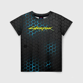 Детская футболка 3D с принтом CYBERPUNK 2077 (НА СПИНЕ) в Белгороде, 100% гипоаллергенный полиэфир | прямой крой, круглый вырез горловины, длина до линии бедер, чуть спущенное плечо, ткань немного тянется | 2019 | cd project red | cyberpunk 2077 | future | hack | night city | samurai | sci fi | андроиды | безумие | броня | будущее | город ночи | киберпанк 2077 | логотип | роботы | самураи | текстура | фантастика | цифры