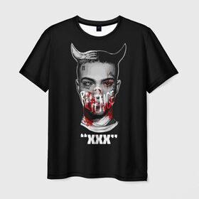 Мужская футболка 3D с принтом XXX REVENGE в Белгороде, 100% полиэфир | прямой крой, круглый вырез горловины, длина до линии бедер | art | look at me | rap | revenge | tentacion | xxx | xxxtentacion