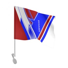 Флаг для автомобиля с принтом Swimmer в Белгороде, 100% полиэстер | Размер: 30*21 см | пловец | пловчиха